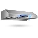 TAZPI 36 Inch Under Cabinet Range Hood 1200CFM, 4-Speed Kitchen Hood with Touch Control & Gesture Sensing Stainless Steel Kitchen Stove Vent Hoods with 2 LED Lights Beverage Refrigerator