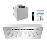 Awoco 28"Wx15"D Ceiling Insert Mount Split Quiet Range Hood with Voice, Gesture, Touch, Remote Controls, 1000 CFM Kitchen Hood with 4-Speed Exhaust Fan, Stainless Steel Stove Hood with 8" Blower