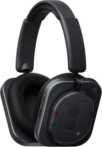 Nothing Headphone (1) Hybrid Active Noise Cancelling Headphones, Wireless Over-Ear Headphones with 6 Mics, 80Hrs Playtime, Hi-Res Audio, KEF-Tuned, Spatial Sound, Comfort Fit & Fast Charging Black