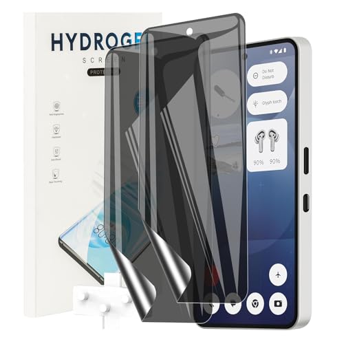 GEJEFA Privacy Screen Protector for Nothing Phone 3A/Phone 3A PRO, 2 Pack Full Coverage 3D Curved Soft TPU [Anti-Peeping] [Bubble Free] Screen Film