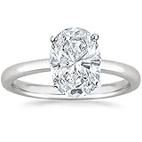 Houston Diamond District 0.5 to 10 Carat Lab Grown Solitaire Oval Cut IGI CERTIFIED Diamond Engagement Ring Wedding Ring for Women (E-F Color VS1-VS2 Clarity) 18K White Gold 7 Carat Size-7
