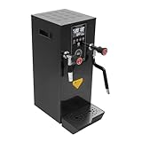 Commercial Milk Frother, 3KW 12L Multi-Purpose Full-Automatic Steam Boiling Water Frothing Machine Steam Milk Frothing Machine with 12H Timing Function for Tea Coffee Dessert Milk (BLACK)