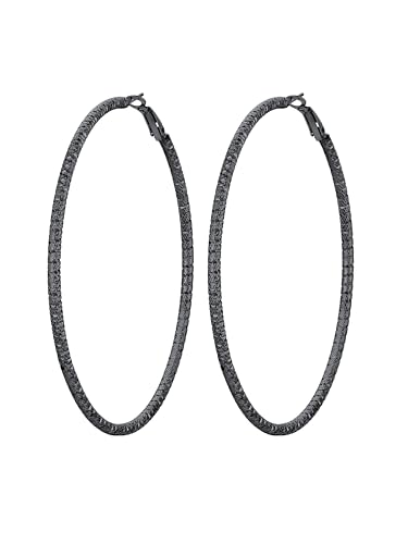 PROSTEEL 30/40/60/80/100mm Chunky Hoop Earrings For Women Gold Plated/Black Stainless Steel Hoops Earrings Statement Jewelry