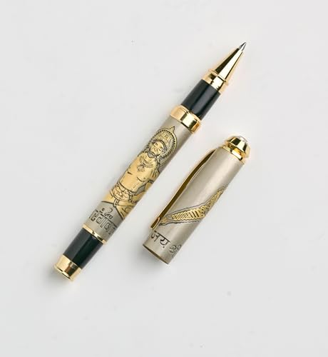 Customised Lord Bajrangbali Etched Pen – Premium Brass Roller Pen with Hanuman Engraving & Divine Jay Shree Ram Inscription
