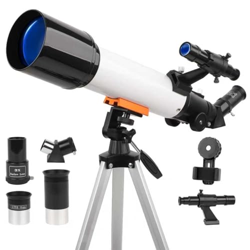 NEYLANG Telescope, 70mm Aperture Portable Refractor Telescopes for Astronomy Beginners, 500mm Professional Travel Telescope with Carry Bag, White