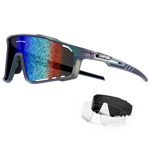 KAPVOE Polarized Cycling Glasses Men Women Mountain Bike Glasses MTB Riding TR90 Sport Sunglasses Running Bicycle K76