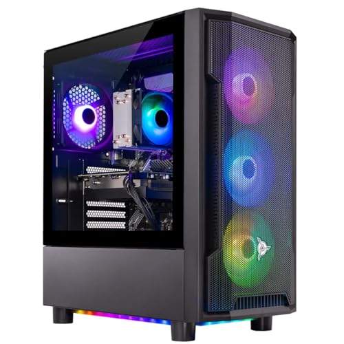 Skytech Shadow Gaming PC Desktop, Intel i5 14400F 2.5 GHz (4.7GHz Turbo), AMD RX 9070 16GB, 1TB NVMe SSD, 32GB DDR5 RAM 5600 RGB, 650W Gold PSU, Wi-Fi, Win 11