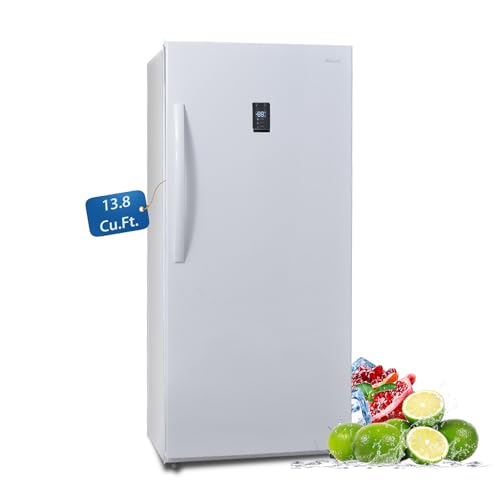 Smad 13.8 Cu.Ft Stand Up Freezer, Upright Freezer Frost Free with LED Control Panel, Door Ajar Alarm, Convertible Freezer Refrigerator for Garage, Kitchen, Home, Office, White