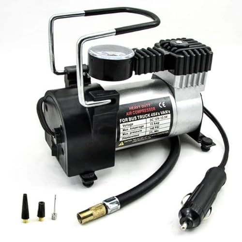 RIMPAL FASHION Portable Air Compressor for Cars Heavy Duty Metal Electric Car with Pressure Gauge,12V DC Portable Tyre Inflator Air Pump for Car, Trucks, Bus, Bike, Auto & Van (Horizontal)