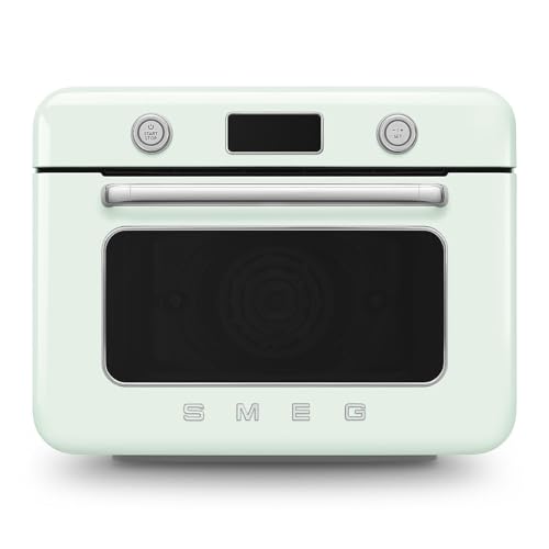 SMEG COF01Countertop Combi Oven - Multi-Function Grill, Air Fry, Steam, Bake, Convection, Defrost, and Warm, 10 Cooking Functions - Made In Italy (Pastel Green)