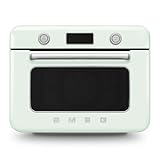 SMEG COF01Countertop Combi Oven - Multi-Function Grill, Air Fry, Steam, Bake, Convection, Defrost, and Warm, 10 Cooking Functions - Made In Italy (Pastel Green)