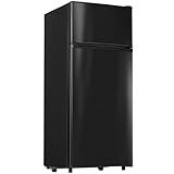 Manastin 4.5 Cu.Ft Mini Fridge with Freezer, Small Refrigerator with 2 Doors for Kitchen, Dorm, Office and Bedroom, Mini Fridge with Adjustable Shelves (Black)