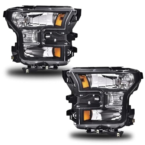G-PLUS Headlights Compatible with Ford Chrome Housing Clear Reflector