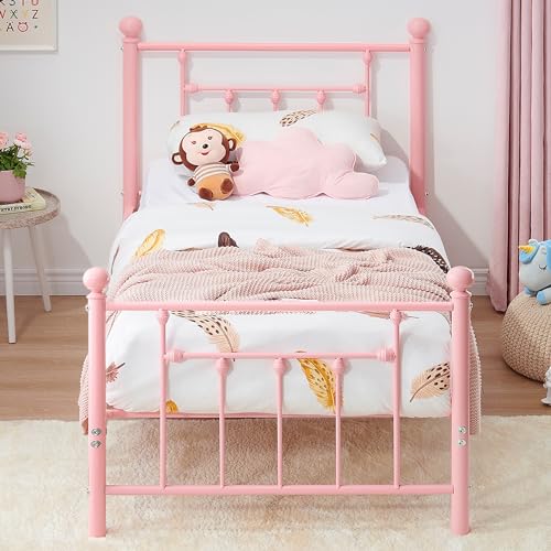 VECELO Metal Platform Bed Frame with Headboard and Footboard