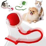 HIK FASHION Interactive Electric Automatic Rolling Moving Rechargeable Self Play Stimulation Toy for Cats and Small Dogs - Smart Pet Chase Ball with Speedy Tail Rope for Indoor Multicolour