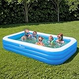 Ugaoo 10 Ft. Swimming Pool for Adults & Kids with 2-Way Electric Pump | Rectangular Bath/Water Tub for Adults with 3-Ring Design | Durable & Scratch-Proof