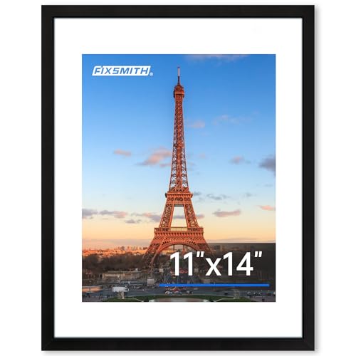FIXSMITH 8x10 Picture Frame, Photo Frame with HD Plexiglass, Display Pictures 5x7 with Mat or 8x10 Without Mat, Picture Frames Collage for Tabletop or Wall Display, Black