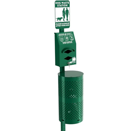 Aluminum Outdoor Dog Bag Dispenser with Pick Up After Your Dog Sign - Wall Mounted Poop Bag Dispenser for Pet Waste