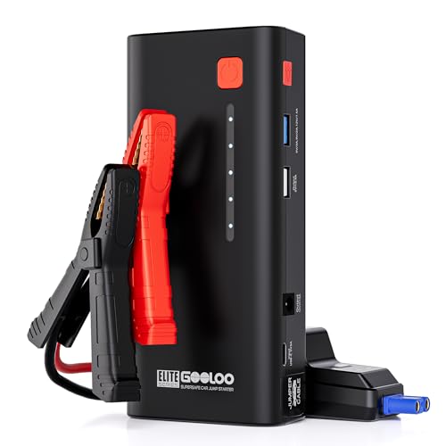 GOOLOO Jump Starter GE1200 3000A Peak Portable Jump Starter Battery Pack for Up to 8.0L Gas or 6.0L Diesel Engine with USB Quick Charge and LED Light