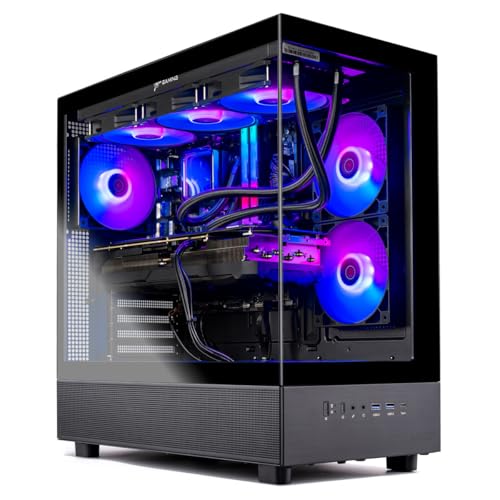 Skytech Gaming Azure 3 Desktop PC, Ryzen 7 7700X 4.5 GHz (5.4GHz), NVIDIA RTX 4060 8GB, 1TB NVMe SSD, 16GB DDR5 RAM 5200, 650W Gold PSU, 360mm ARGB AIO, Wi-Fi, Win 11