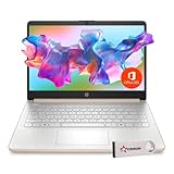 HP 14 Laptop Ultra Thin & Light, Intel N150 Quad-Core Processor, 8G RAM, 128GB SSD, HDMI, USB-C, WiFi 6, SD Card Reader, Microsoft Office 365 Included, Windows 11, Rose Gold, XtreDura Accessories