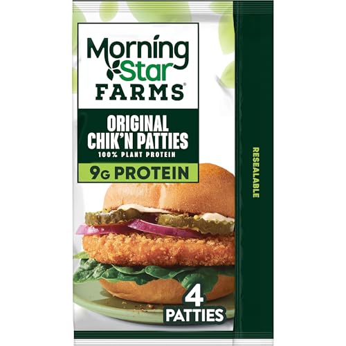 MorningStar Farms Plant Based Chik'n Patties, Vegan Meat (4 Count)