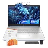 HP Stream 14" HD Laptop, Intel Processor N150, 16GB RAM, 288GB Storage(128GB UFS+160GB Docking Station Set), Intel Graphics, 1 Year Office 365, Copilot, Fast Charge, Wi-Fi 6, Win 11 S, Blue