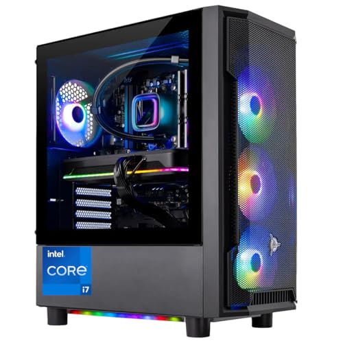 Skytech Gaming Shadow Desktop PC, Intel i7 14700F 2.1 GHz (5.3GHz Turbo), NVIDIA RTX 5060 Ti 16GB, 1TB Gen4 NVMe SSD, 16GB DDR5 RAM 5200, 650W Gold PSU, 360mm ARGB AIO, Wi-Fi, Win 11