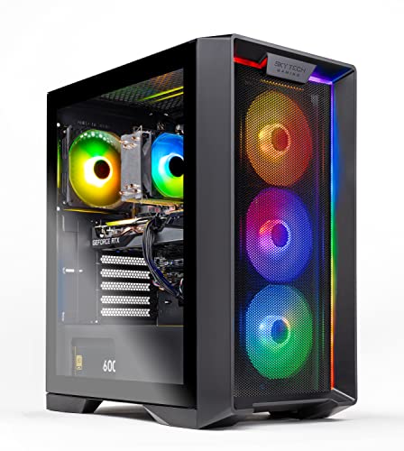 Skytech Gaming Nebula Desktop PC, Ryzen 7 5700 3.7 GHz (4.6GHz Turbo), NVIDIA RTX 5060 Ti 16GB, 1TB Gen4 NVMe SSD, 32GB DDR4 RAM 3200, 650W Gold PSU, Wi-Fi, Win 11