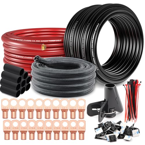 4 Gauge Wire (25ft Each - Red/Black) Copper Clad Aluminum CCA - Primary Automotive Wire,Car Amplifier Power & Ground Cable