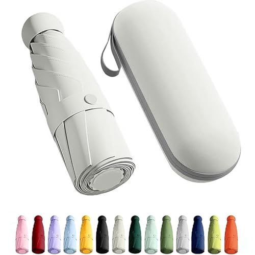 ESPERO Umbrella, UV Umbrella for Sun Protection Rain Windproof Strong large 2 fold for men women kids boys girls Perfect, stylish Windproof & Compact (Cream)