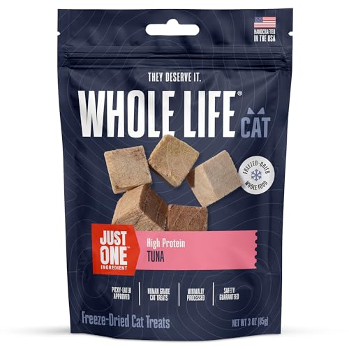 Whole Life Cat Just One Freeze Dried Cat Treats - Human Grade High Protein Food, Healthy Training Snacks, Freeze Dried Food Toppers