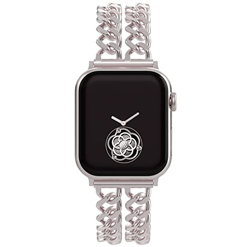 Gold Watch Bands for Women Compatible with Apple Watch Band 38mm 40mm 41mm 42mm 44mm 45mm 46mm 49mm Adjustable Metal Band Cowboy Steel Chain Bracelet for iWatch Series1/2/3/4/5/6/7/8/9/10/11/SE