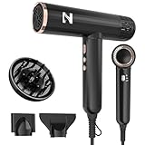 Nicebay Ionic Hair Dryer with diffuser for Curly Hair,1600W &110000RPM High-Speed Brushless Motor for Fast Drying,Professiona Blow Dryer for Women,Low Noise,Lightweight,Lock Function,Travel Home Salon