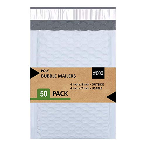 SALES4LESS - Poly Bubble Mailers, Waterproof & Cushioned Padded Envelopes for Shipping(50 Pack, White)