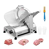 ROVSUN 500W Commercial Meat Slicer, 12 inch Electric Meat Slicer Machine ETL Certified with Adjustable Thickness(0-15mm), Frozen Deli Slicer with Upgraded Carbon Steel Blade for Home and Commercial