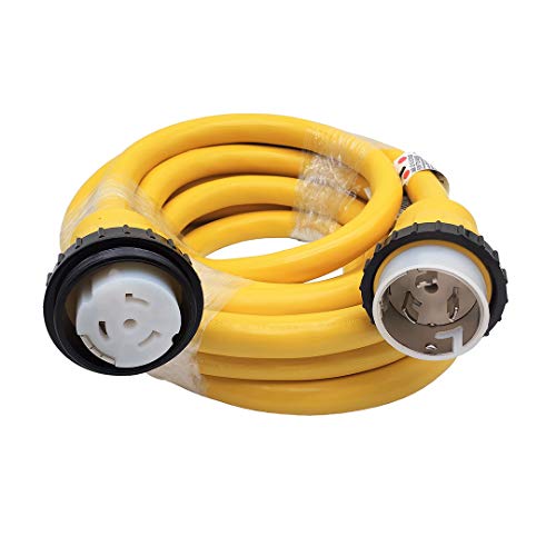 Parkworld Marine Shore Power Extension Cord 50 AMP SS2-50P to SS2-50R, Marine Shore Power Cord SS2-50 Male to Female 50A 125V/250V