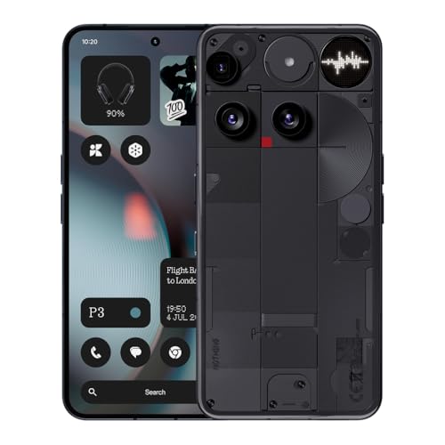 Nothing Phone (3) Smartphone | Unlocked Phones 16 + 256GB | Android Phone | AI Mobile Phones | Advanced 50MP Camera OS 3.5 | Durable Design | 6.77" AMOLED Display| Cell Phone IP68 Black