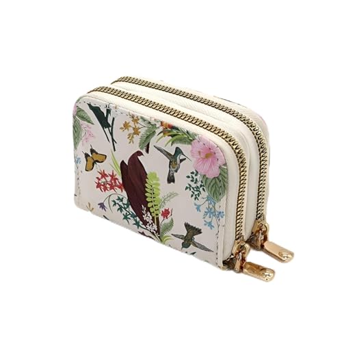 SYGA Women's Zip-Around Wallet with Flower Pattern, Multi-Card Slots and Coin Holder(Multicolor)
