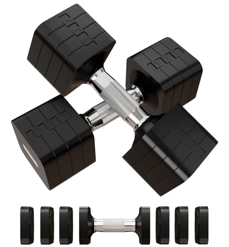15LB 20LB 40LB 50LB Adjustable Dumbbell Set Free Weights Dumbbells Set for Women Men Hand Weights Sets Adjust Dumbbell Weight Sets for Home Gym Exercise Workout Strength Training Equipments