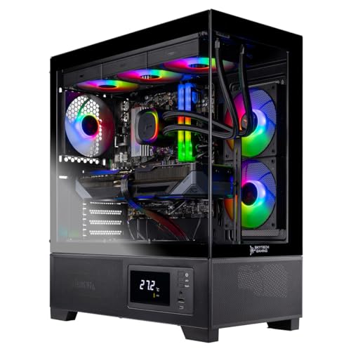 Skytech Gaming Azure 3 Plus Desktop PC, Ryzen 7 7800X3D 4.2 GHz (5GHz), NVIDIA RTX 5070 Ti 16GB, 1TB Gen4 NVMe SSD, 32GB DDR5 RAM 5600 RGB, 850W Gold ATX 3 PSU, 360mm ARGB AIO, Wi-Fi, Win 11