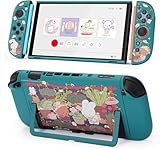 GeekShare Protective Shell Compatible with Switch 2, Kawaii Cartoon Dockable Case for Switch 2, Anti-Scratch and Shock-Absorption Design Cover Skin - Bunny Garden