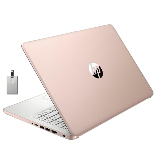 HP Premium Stream 14" HD BrightView Laptop, Intel Celeron N4120, 16GB RAM, 64GB eMMC Storage, HD Webcam, UHD Graphics, 1 Year Office 365, Bluetooth, WiFi, HDMI, Windows 11s, Gold, 32GB USB Card