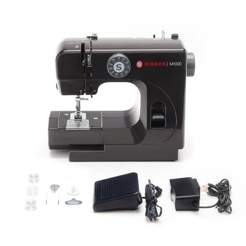 SINGER® M1000 Mending Machine (Black) with Accessories | 4 Built in Stitches deliver 32 Stitch Applications | Compact, Lightweight, Portable | Great for Light to Medium Weight Fabrics & Repairs