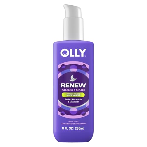 OLLY Renew Body Lotion-Serum with Vitamin D, Retinol & Botanicals – Nourishing Cleanser for Skin Barrier Repair, Deep Hydration, Jasmine Bergamot Scent, 8oz