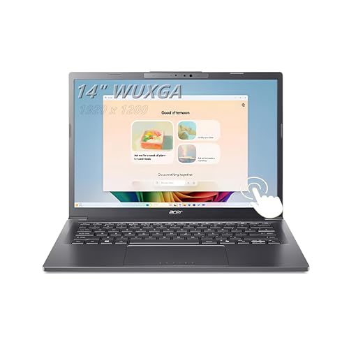 acer Aspire Laptop, 14" WUXGA Touch IPS Display, Intel Ultra 5-226V, 8 Cores, 16GB LPDDR5X RAM, 512GB PCIE SSD, BK, AI Copilot+PC, Webcam, Windows 11 Home, TWE Mouse Pad