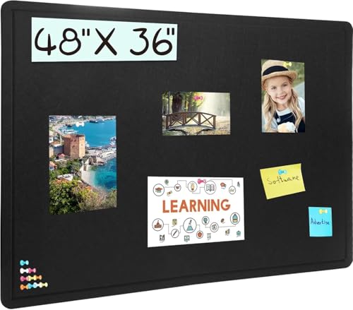 Large Bulletin Board - Cork Board for Walls Pin Board, Self-Adhesive Felt Board Vision Board Foldable Photo Board for Wall