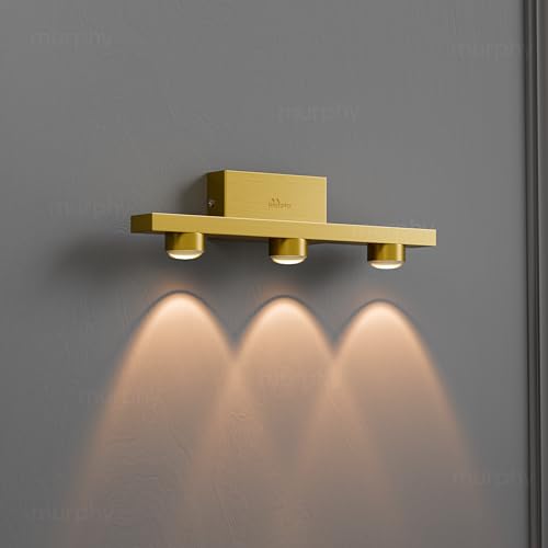Murphy 3-Glow Goldray|LED Mirror/Vanity Light|- Luxurious Gold Finish|Warm White, 2-Year Warranty-Pack of 1
