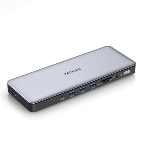 MOKiN Thunderbolt 4 Dock - 16 Ports, Laptop Docking Station Dual Monitor for MacBook