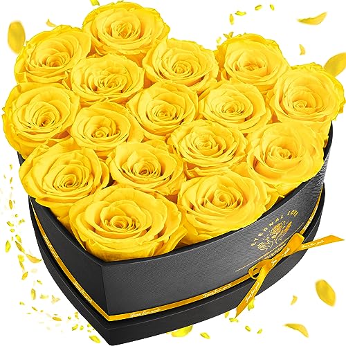 Impouo Forever Flowers Heart Shape Box - Preserved Roses, Birthday Gifts for Women- Flower Delivery Prime, Valentines, Anniversary, Wedding Gifts